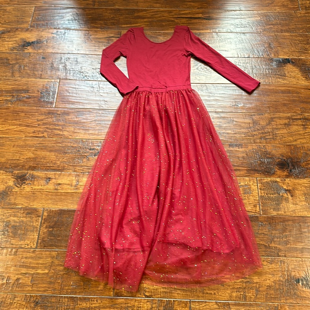 Elestory chiffon ballerina dress size medium in cranberry. Worn once.